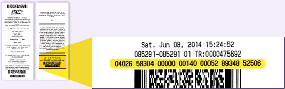 Printed Ticket example