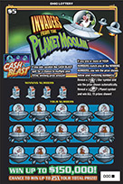 INVADERS FROM THE PLANET MOOLAH scratch-off ticket