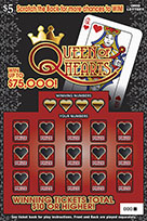 QUEEN OF HEARTS scratch-off ticket