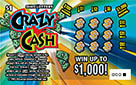 CRAZY CASH scratch-off ticket