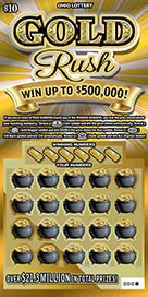 GOLD RUSH scratch-off ticket