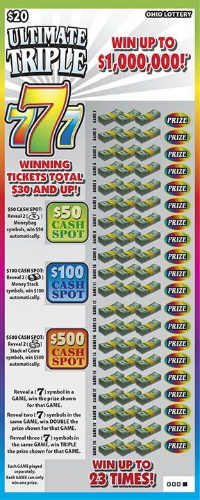 Ultimate Triple 777 scratcher ticket