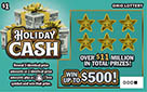 HOLIDAY CASH scratch-off ticket