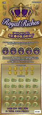 ROYAL RICHES scratch-off ticket