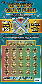 MYSTERY MULTIPLIER scratch-off ticket