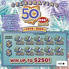 CELEBRATING 50 YEARS scratch-off ticket