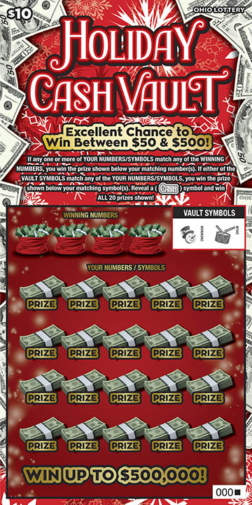 Holiday Cash Vault scratch-off from Ohio Lottery