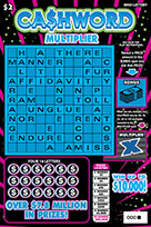 CASHWORD MULTIPLIER scratch-off ticket