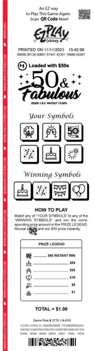 game ticket example