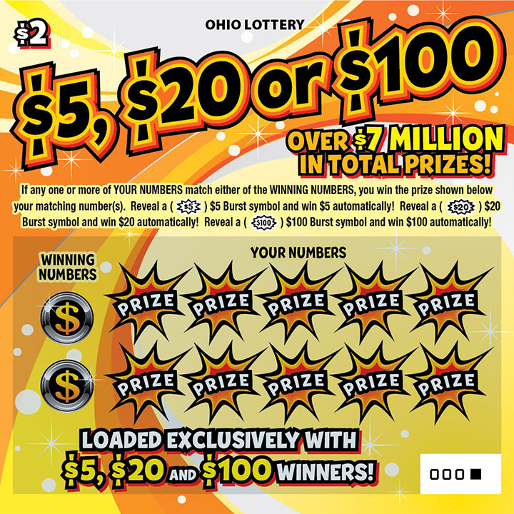 $5, $20 or $100 scratch-off from Ohio Lottery