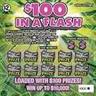 $100 IN A FLASH scratch-off ticket