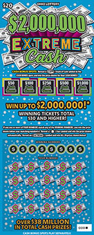 $2,000,000 EXTREME CASH scratch-off ticket