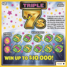 TRIPLE 7S scratch-off ticket