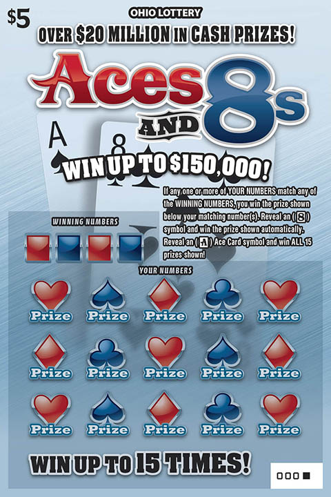 Aces And 8s scratch-off from Ohio Lottery