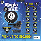 MAGIC 8 BALL scratch-off ticket