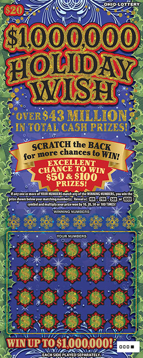 $1,000,000 Holiday Wish scratch-off from Ohio Lottery
