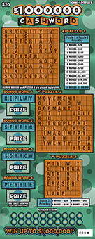 $1,000,000 CASHWORD scratch-off ticket