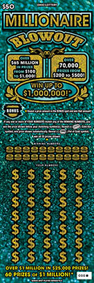 MILLIONAIRE BLOWOUT scratch-off ticket