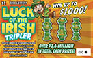 LUCK OF THE IRISH TRIPLER scratch-off ticket