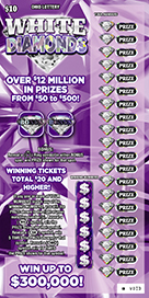 WHITE DIAMONDS scratch-off ticket