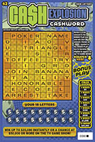 CASH EXPLOSION CASHWORD scratch-off ticket