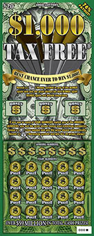 $1,000 TAX FREE scratch-off ticket