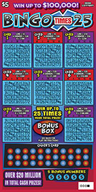 BINGO TIMES 25 scratch-off ticket