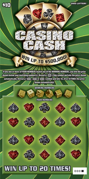Casino Cash scratch-off from Ohio Lottery