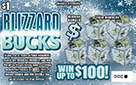 BLIZZARD BUCKS scratch-off ticket