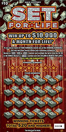 SET FOR LIFE scratch-off ticket