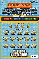 LINKED WINS scratch-off ticket