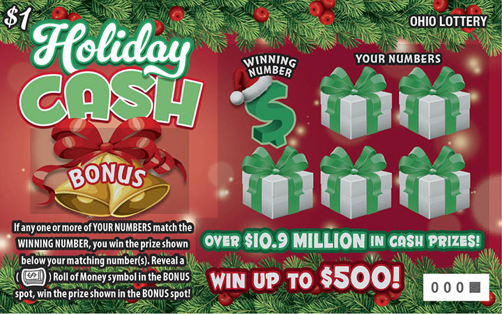 Holiday Cash Ohio scratch-off ticket