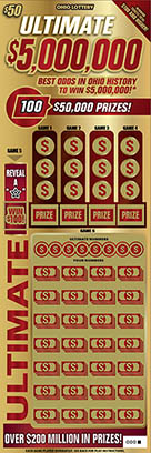 ULTIMATE $5,000,000 scratch-off ticket