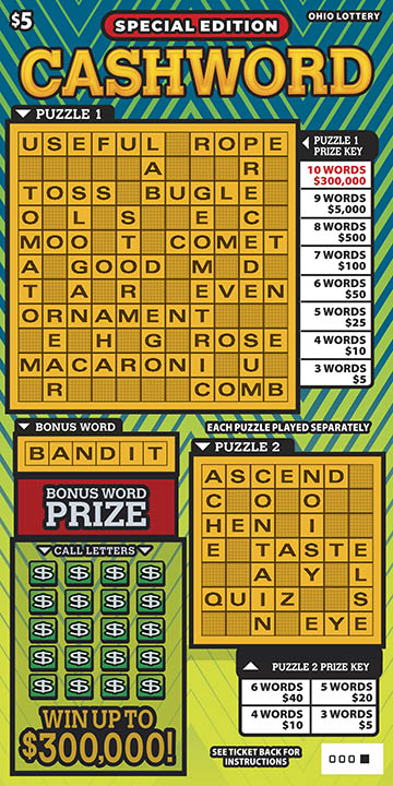 Special Edition Cashword scratch-off from Ohio Lottery