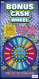 BONUS CASH WHEEL scratch-off ticket