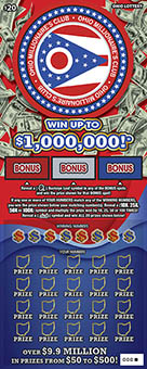 OHIO MILLIONAIRE'S CLUB scratch-off ticket