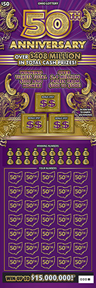 50TH ANNIVERSARY scratch-off ticket